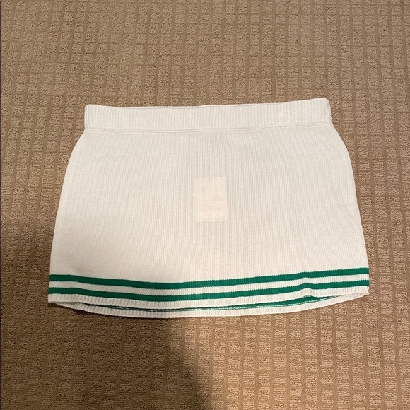Show Me Your MuMu Dresses & Skirts - Show Me Your MuMu Cream Mini Skirt with Green Stripes